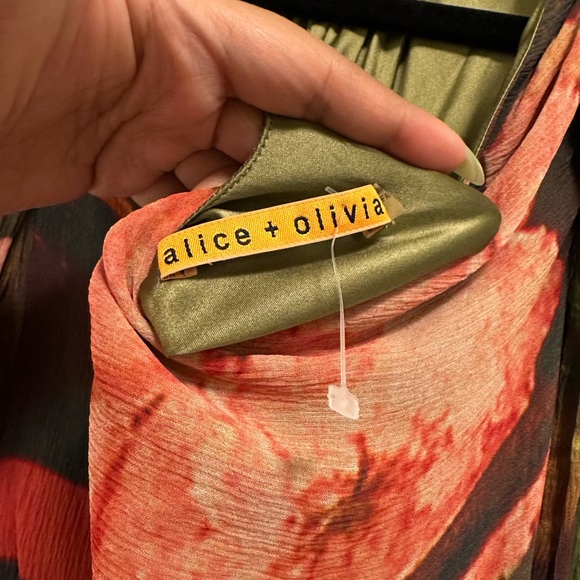 Alice + Olivia Halter Tie Trapeze Dress - Sz Small - Picture 3 of 3